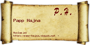 Papp Hajna névjegykártya